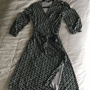 Anne Klein Geometric Wrap Dress